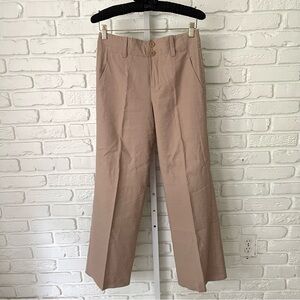 Vince Taupe Linen Blend Wide-Leg Trousers – Size 2